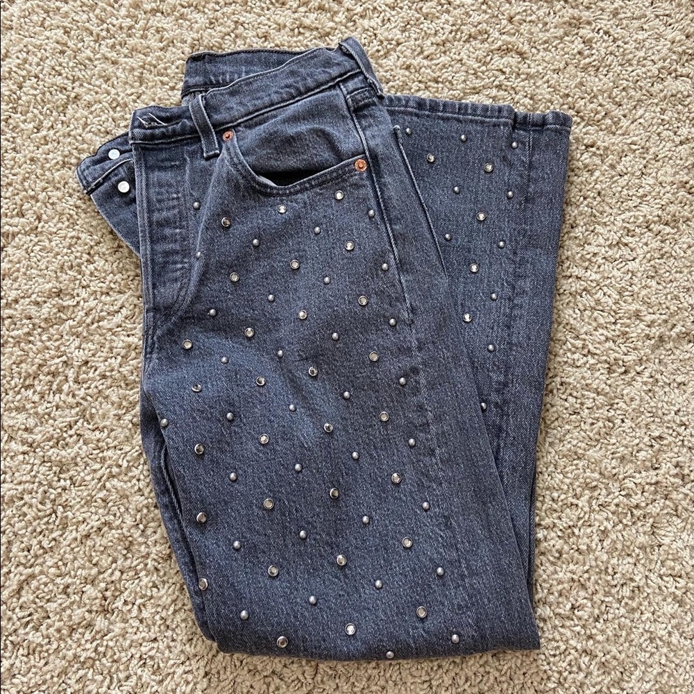 Levi’s 501 Gray studded Jeans